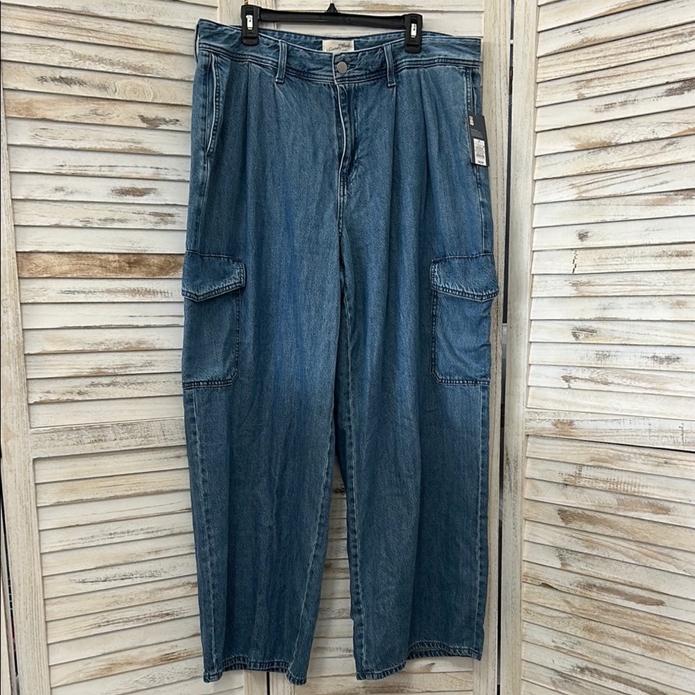 Women's Blue Cargo Jeans